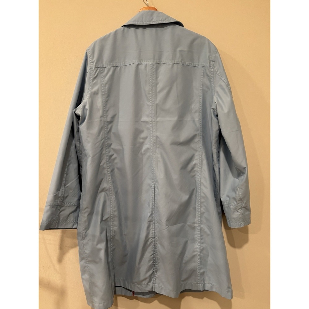 Lands End Women's Light‎ Blue Long Spring Coat Buttons Trench Size XL 18-20 - Picture 4 of 10